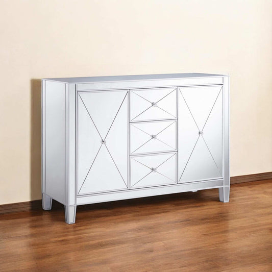 Glamorous Mirrored Bling Multi Storage Accent Cabinet - Homeroots - Flyclothing LLC
