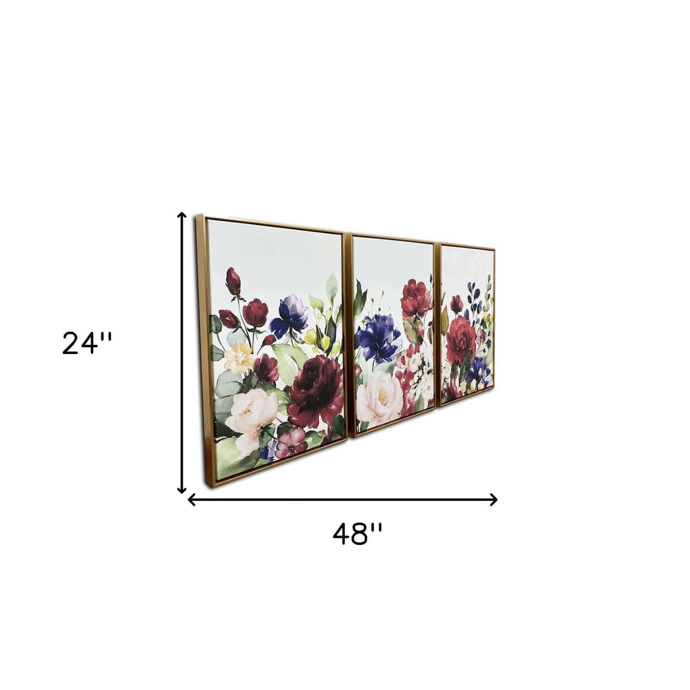 Floral and Bright Garden Framed Canvas Wall Art Floater Frame Graphic Art Wall Art - Homeroots - Flyclothing LLC