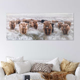 Angelic Highland Cow Herd Wood Plank Wall Art - Homeroots - Flyclothing LLC