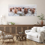 Angelic Highland Cow Herd Wood Plank Wall Art - Homeroots - Flyclothing LLC