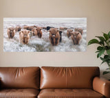 Angelic Highland Cow Herd Wood Plank Wall Art - Homeroots - Flyclothing LLC