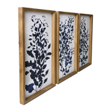 Set Of Three Blue Branches Framed Canvas Wall Art Picture Frame Graphic Art Wall Art - Homeroots - Flyclothing LLC