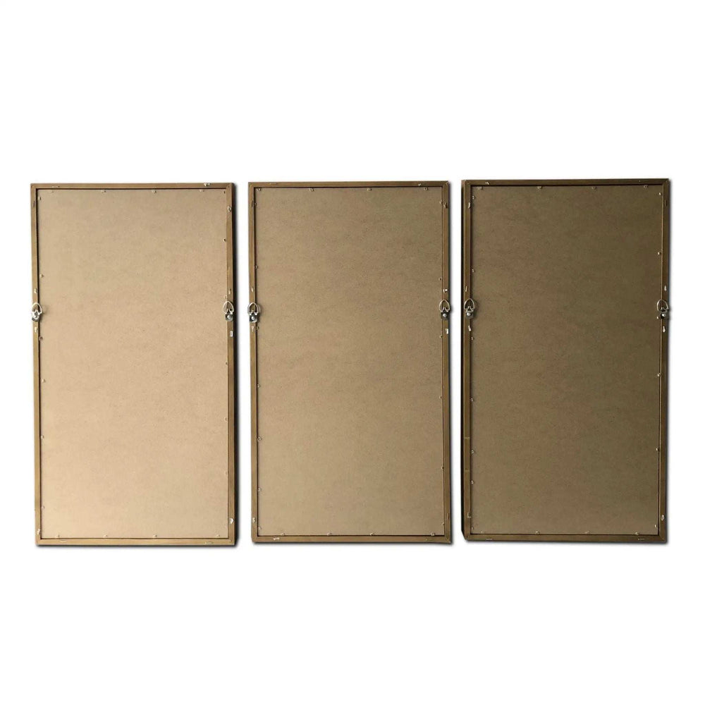 Set Of Three Blue Branches Framed Canvas Wall Art Picture Frame Graphic Art Wall Art - Homeroots - Flyclothing LLC