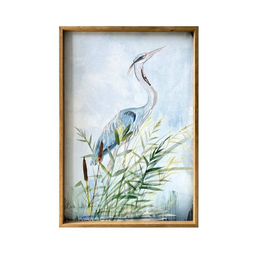 Stunning Heron Wooden Framed Canvas Wall Art Picture Frame Graphic Art Wall Art - Homeroots - Flyclothing LLC