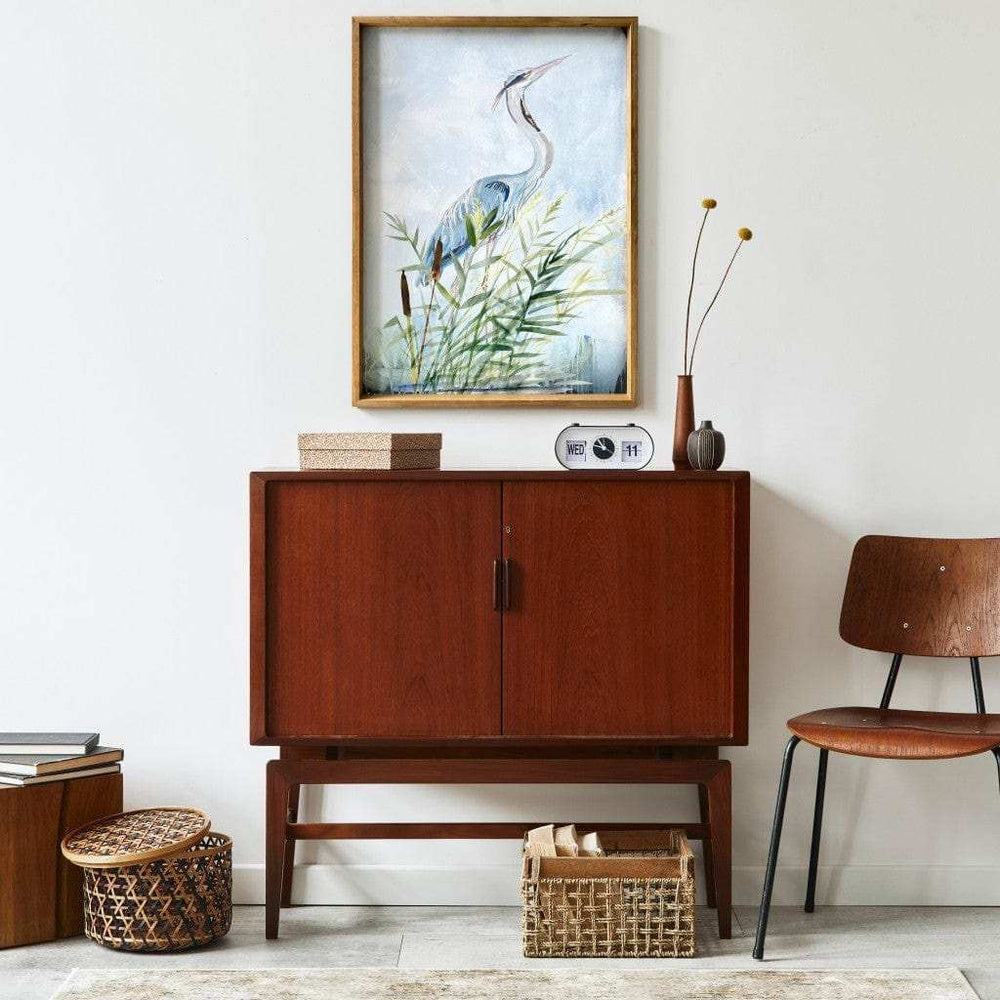 Stunning Heron Wooden Framed Canvas Wall Art Picture Frame Graphic Art Wall Art - Homeroots - Flyclothing LLC