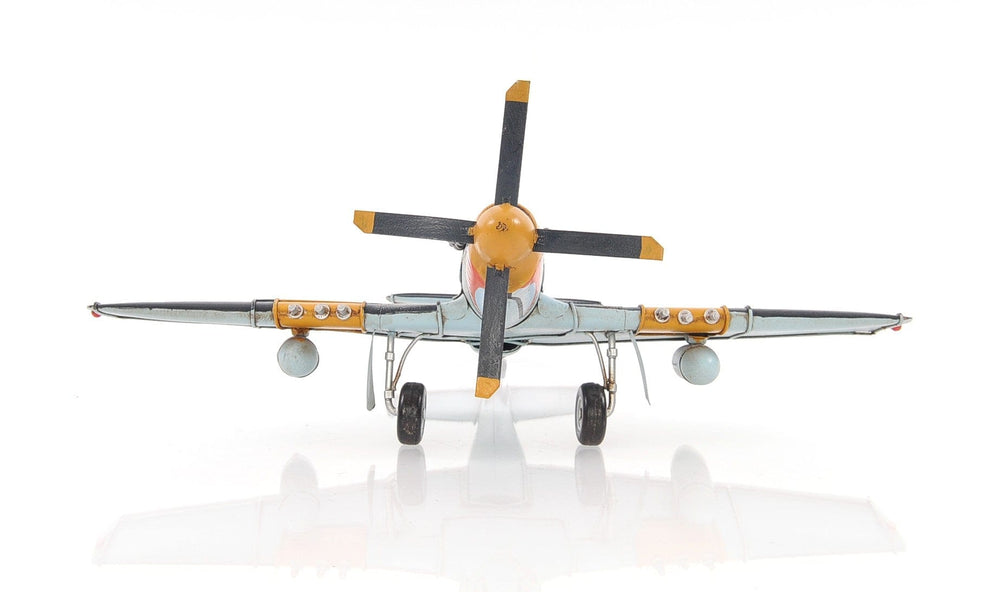 6" Steel Metal Airplane Hand Painted Decorative Airplane - Homeroots