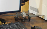 4" Gray and White Metal c1941 North American B-25 Mitchell Bomber Hand Painted Airplane Sculpture - Homeroots - Flyclothing LLC
