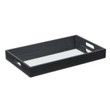 Black Shagreen Tray with Beveled Mirror - Homeroots - Flyclothing LLC