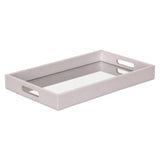 16" White Shagreen and Mirror Tray - Homeroots - Flyclothing LLC