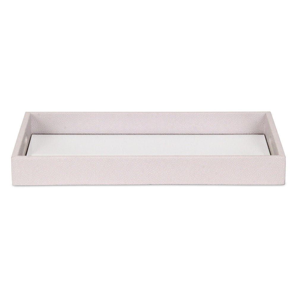 16" White Shagreen and Mirror Tray - Homeroots - Flyclothing LLC