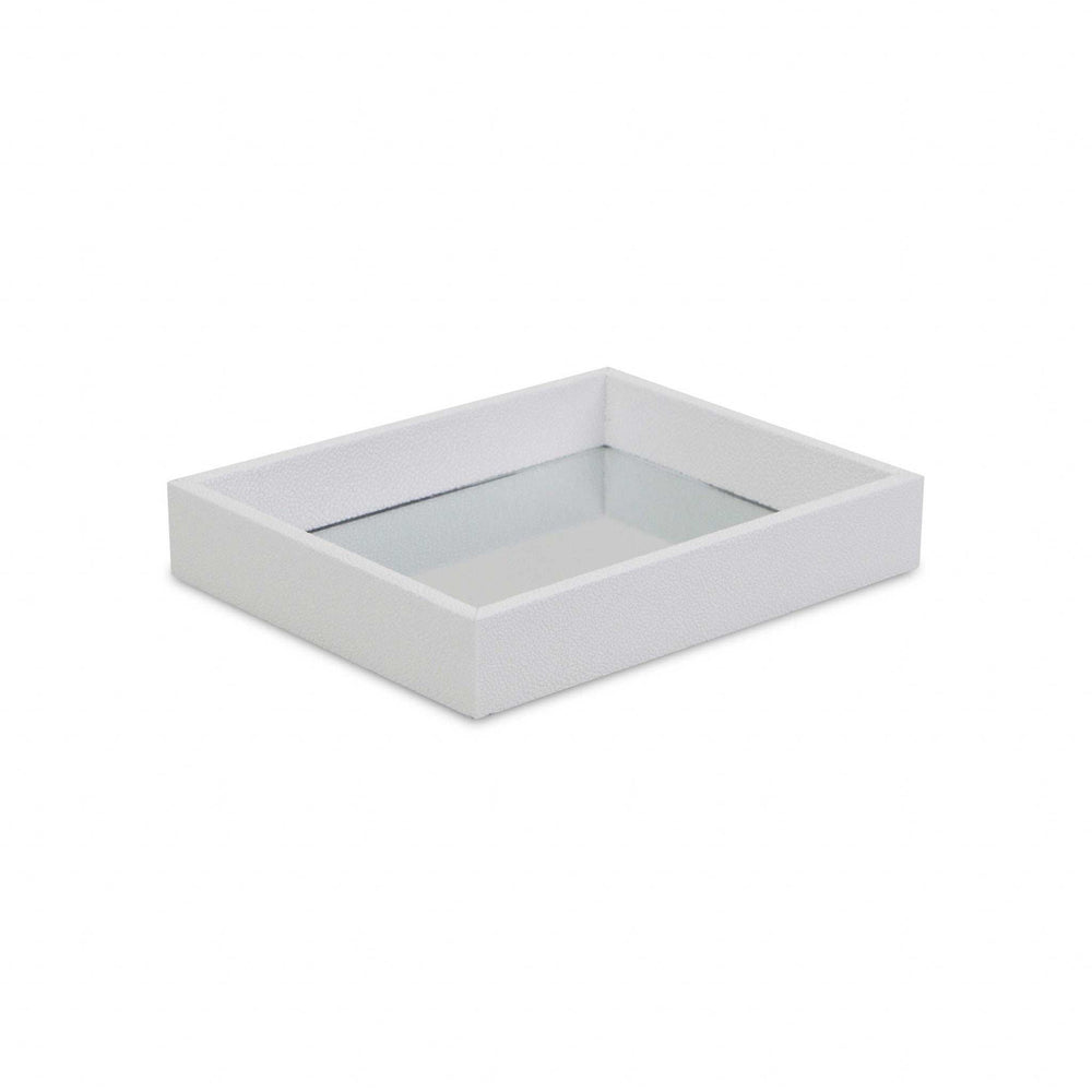 White Shagreen Mirrored Tray - Homeroots - Flyclothing LLC