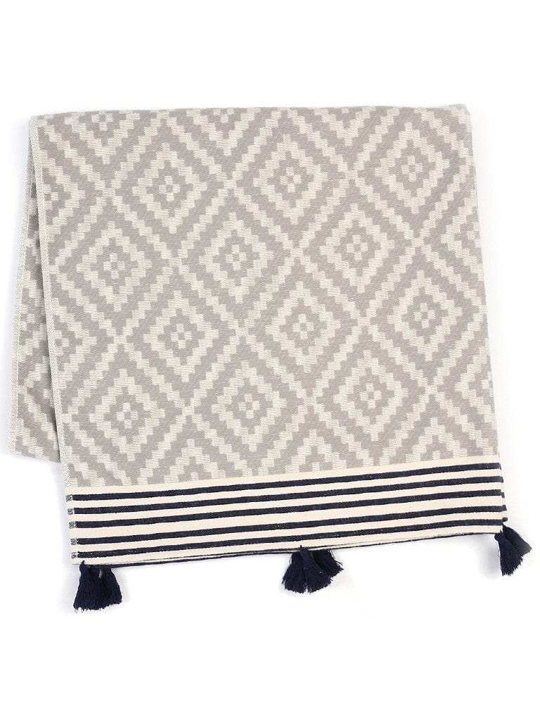 Gray Tribal Design Turkish Towel Beach Blanket - Homeroots - Flyclothing LLC