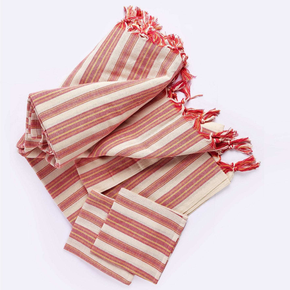 Boho Sunset Color Striped Tablecloth Set - Homeroots - Flyclothing LLC