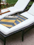 Denim Blue and Yellow Striped Turkish Towel Beach Blanket - Homeroots - Flyclothing LLC