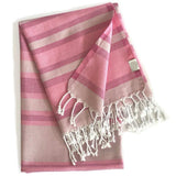 Shades of Pink Striped Design Turkish Beach Blanket - Homeroots - Flyclothing LLC