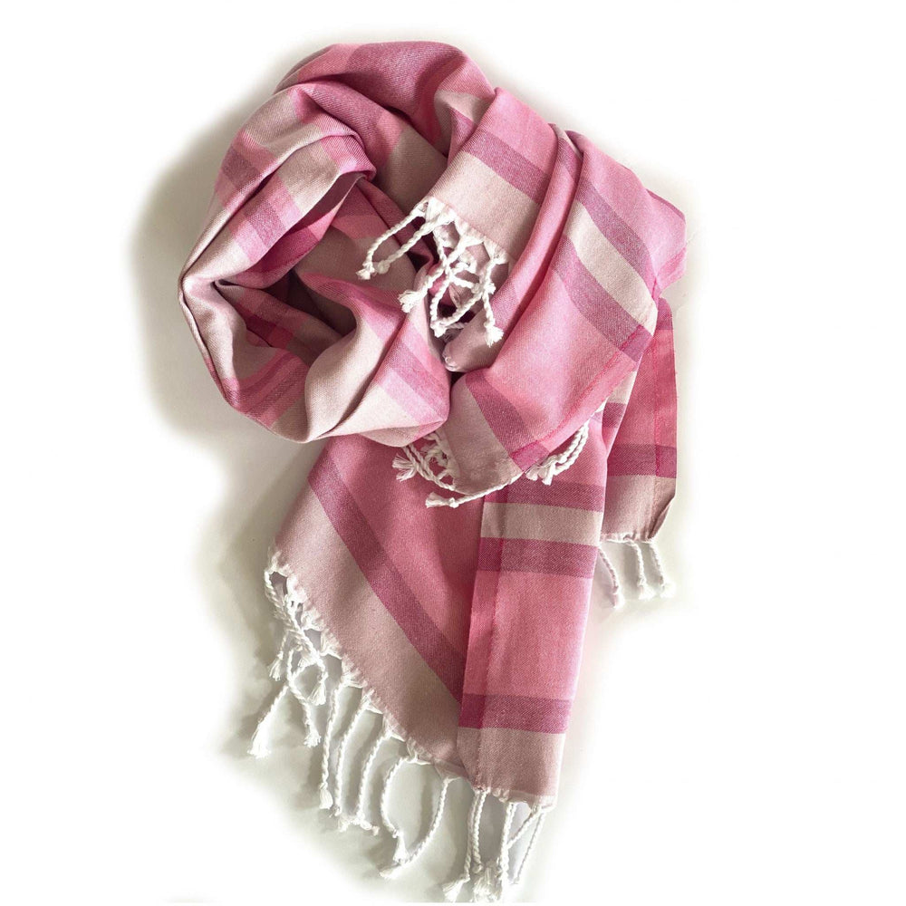 Shades of Pink Striped Design Turkish Beach Blanket - Homeroots - Flyclothing LLC