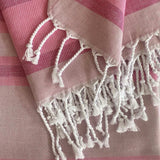 Shades of Pink Striped Design Turkish Beach Blanket - Homeroots - Flyclothing LLC