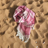 Shades of Pink Striped Design Turkish Beach Blanket - Homeroots - Flyclothing LLC