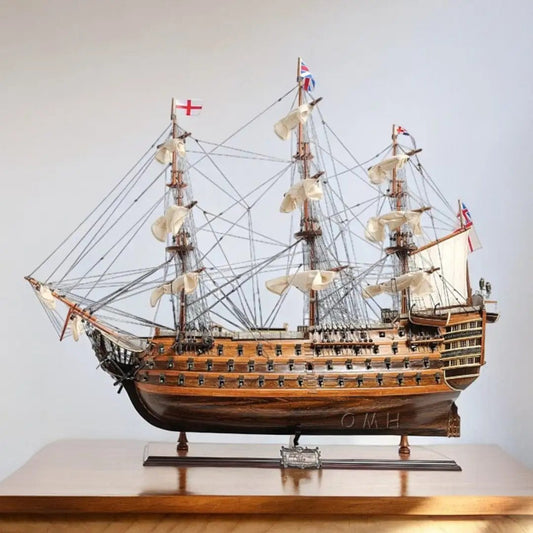 27" HMS Victory Hand Painted Ship Sculpture - Homeroots
