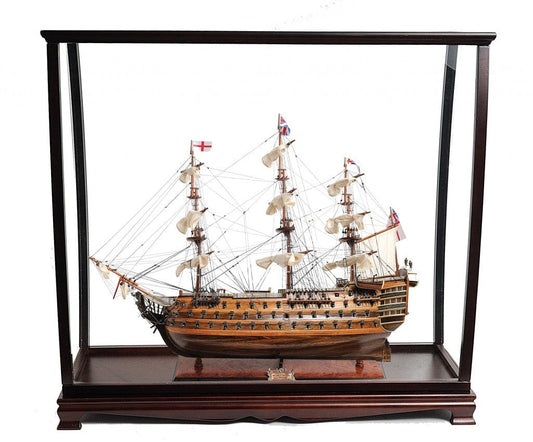 39" Wood Brown HMS Victory Large Table Top Display Hand Painted Decorative Boat - Homeroots