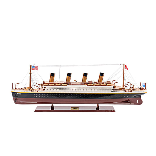 11" Black and Red 1912 RMS Titanic Medium Boat Hand Painted Decorative Boat - Homeroots