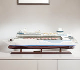 13" Brown and White Majesty of the Seas Boat Hand Painted Decorative Boat - Homeroots - Flyclothing LLC