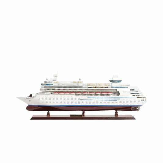13" Brown and White Majesty of the Seas Boat Hand Painted Decorative Boat - Homeroots
