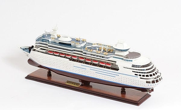 13" Brown and White Majesty of the Seas Boat Hand Painted Decorative Boat - Homeroots - Flyclothing LLC