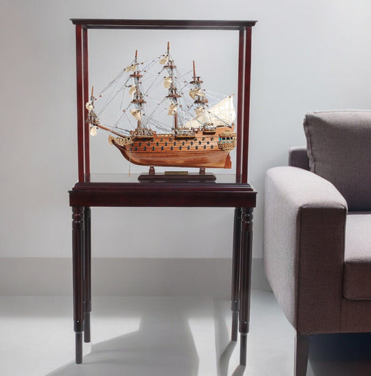 50" Wood Brown San Felipe Hand Painted Sculpture with Case - Homeroots