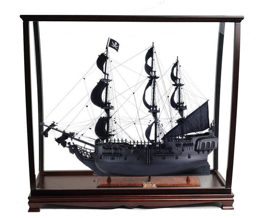 39" Black Black Pearl Pirate Table Top Display Boat Hand Painted Decorative Boat - Homeroots