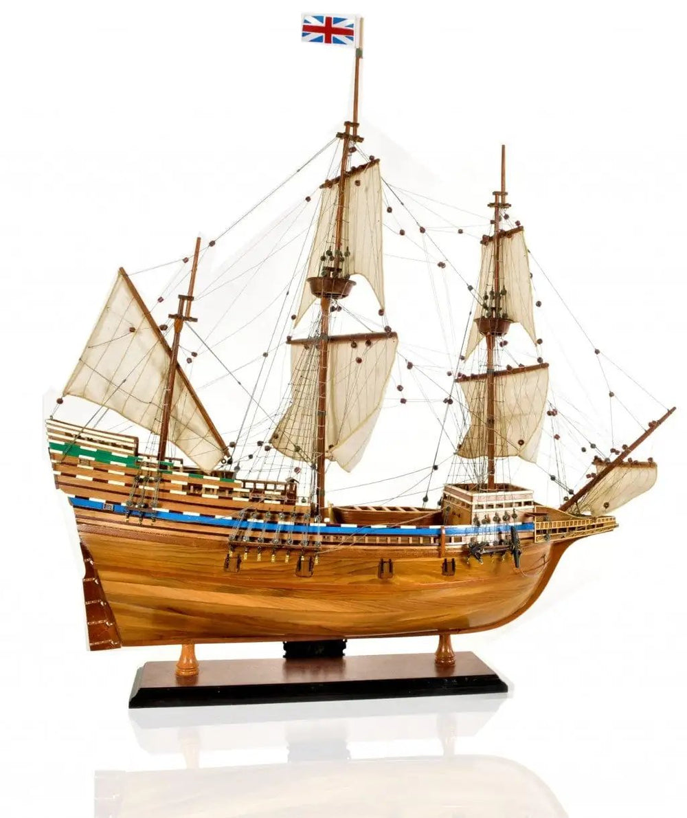 30" Wood Brown Mayflower Boat Hand Painted Decorative Boat - Homeroots - Flyclothing LLC