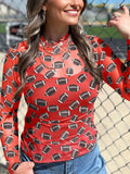 Game Day Mesh Sheer Long Sleeve Top - Trendsi - Flyclothing LLC