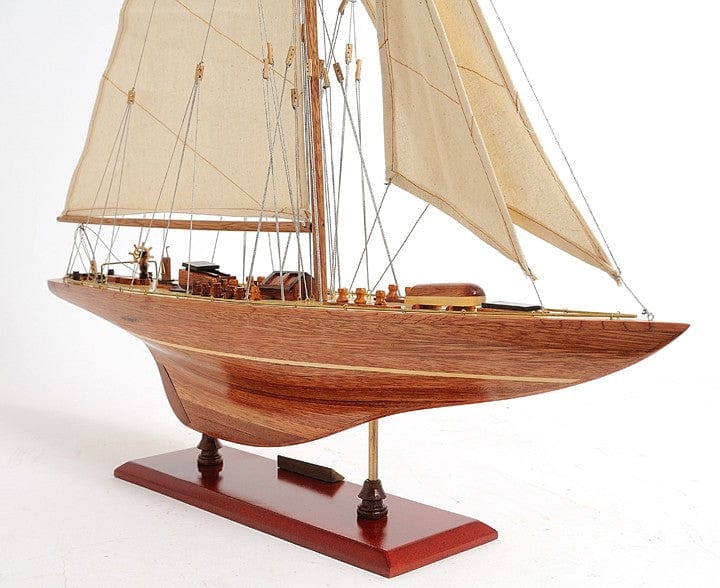 31" Wood Brown Endeavour Yacht Hand Painted Sculpture - Homeroots - Flyclothing LLC