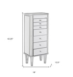 18" Silver Mirrored Writing Desk With Seven Drawers - Homeroots - Flyclothing LLC