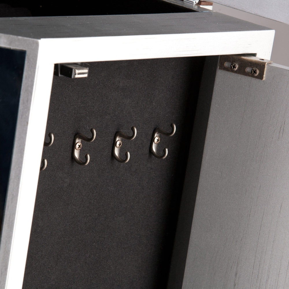 18" Silver Mirrored Writing Desk With Seven Drawers - Homeroots - Flyclothing LLC