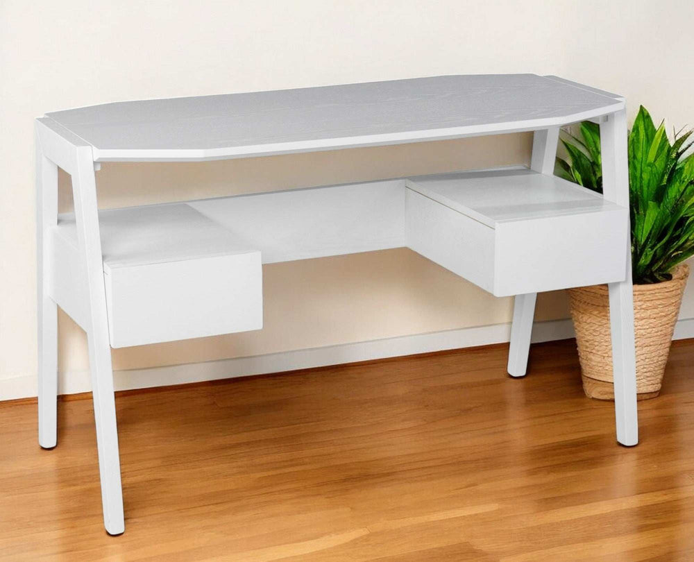 Metallic White Modern Writing Desk - Homeroots - Flyclothing LLC