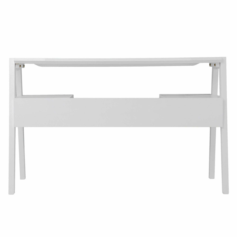 Metallic White Modern Writing Desk - Homeroots - Flyclothing LLC