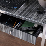 42" Silver Writing Desk With Two Drawers - Homeroots - Flyclothing LLC