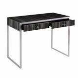 42" Silver Writing Desk With Two Drawers - Homeroots - Flyclothing LLC