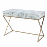 Faux Marble Writing Desk with Storage - Homeroots - Flyclothing LLC