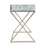Faux Marble Writing Desk with Storage - Homeroots - Flyclothing LLC