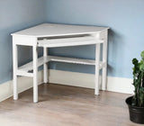 48" White Solid Wood Corner Writing Desk - Homeroots - Flyclothing LLC