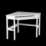 48" White Solid Wood Corner Writing Desk - Homeroots - Flyclothing LLC