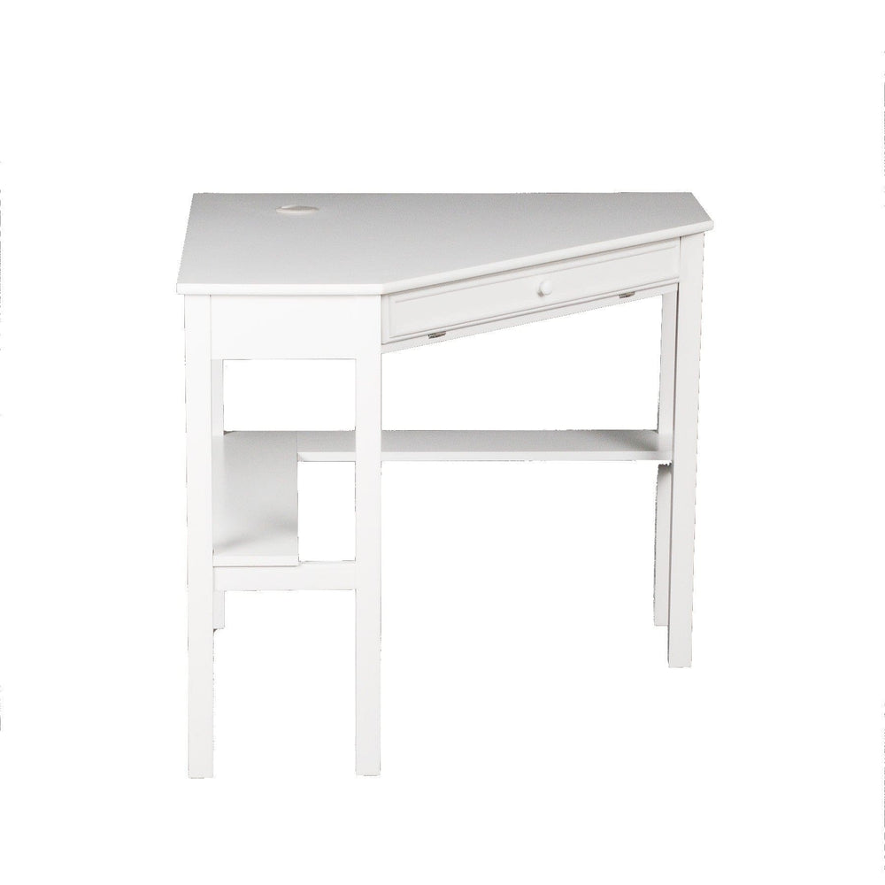 48" White Solid Wood Corner Writing Desk - Homeroots - Flyclothing LLC