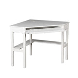 48" White Solid Wood Corner Writing Desk - Homeroots - Flyclothing LLC
