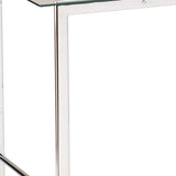 Clear and Chrome Glass Writing Desk - Homeroots - Flyclothing LLC