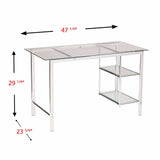 Clear and Chrome Glass Writing Desk - Homeroots - Flyclothing LLC