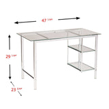 Clear and Chrome Glass Writing Desk - Homeroots - Flyclothing LLC