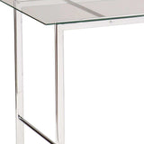 Clear and Chrome Glass Writing Desk - Homeroots - Flyclothing LLC