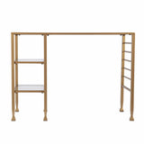 43" Clear and Gold Glass Writing Desk - Homeroots - Flyclothing LLC